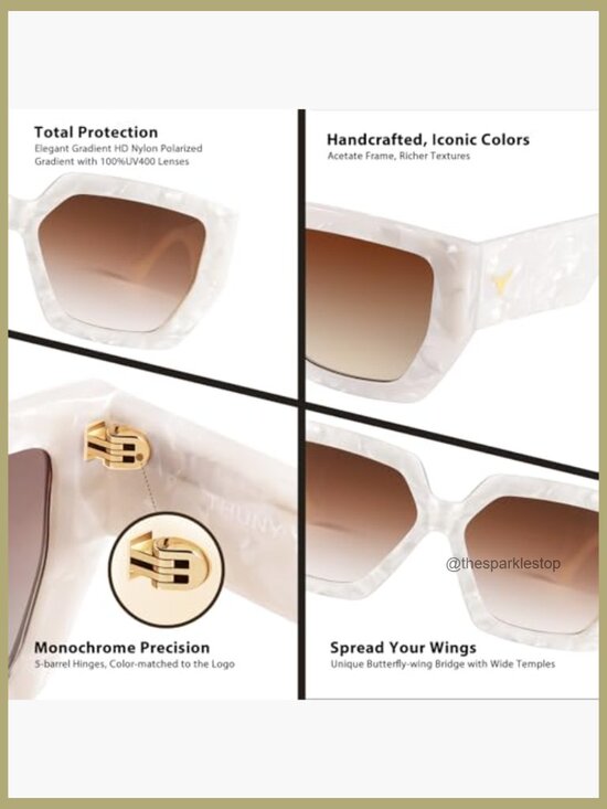 Retro Oversized Polarized Sunglasses UV400 Square Big Sunglasses main image 6